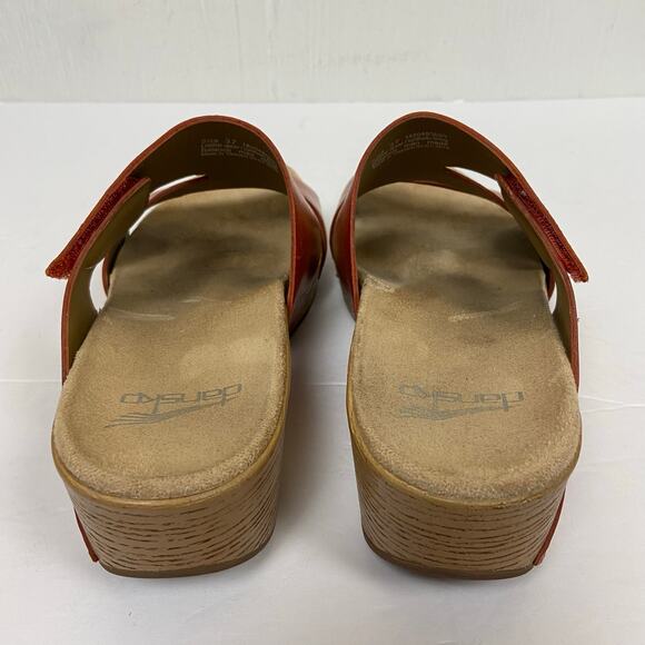Dansko Lacee Burnished Calf Leather Strappy Sandal Rust Burnt Orange Size 37 - Picture 7 of 11